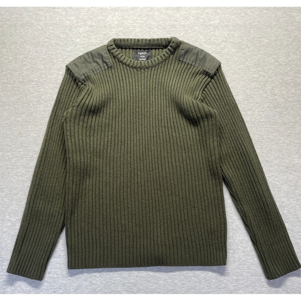 Rue21 Sweater Mens 2XL Green Acrylic Crew Neck Ribbed Casual Winter Wear Outdoor